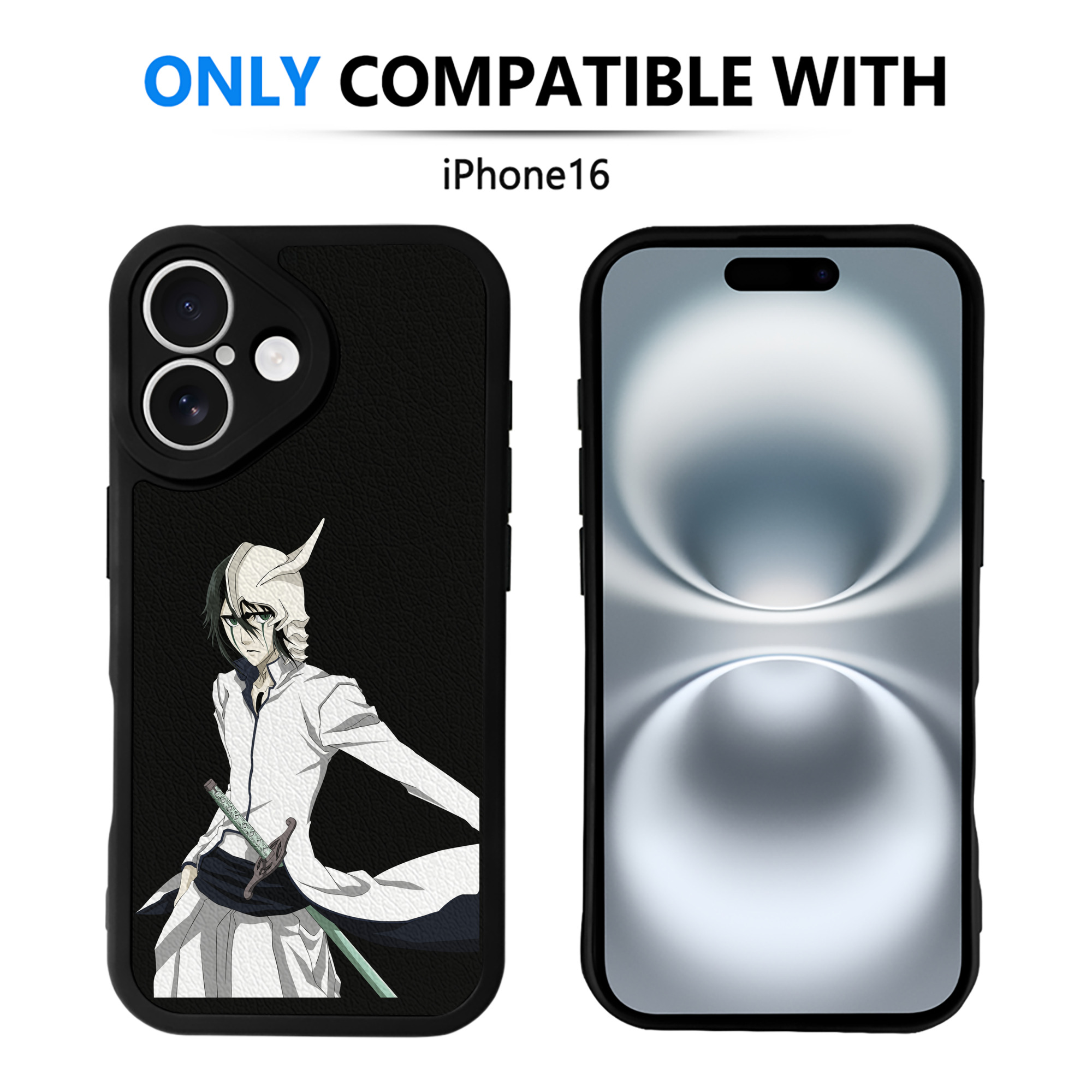 （画像用） ブリーチ ウルキオラ·シファー BLEACH Ulquiorra cifer 【iPhone 16シリーズ対応】シリコンスマホケース（レザー調） 材質：シリコン